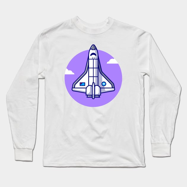 Spaceship Plane Flying Long Sleeve T-Shirt by Catalyst Labs